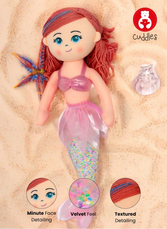 Cuddles Stuffed Mermaid Doll 50cm Pink - Image 3