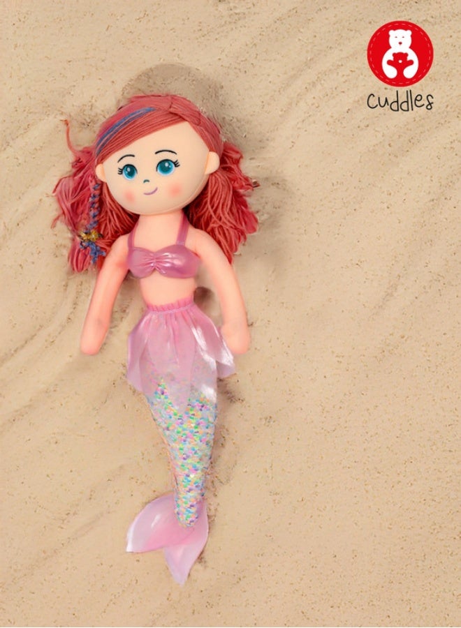 Cuddles Stuffed Mermaid Doll 50cm Pink - Image 5