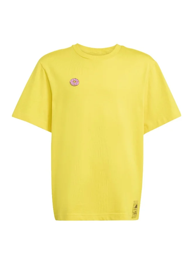 Adidas Adidas J Sim Gfx T Yellow Graphic Tee (Short Sleeve) T-Shirts For Kids