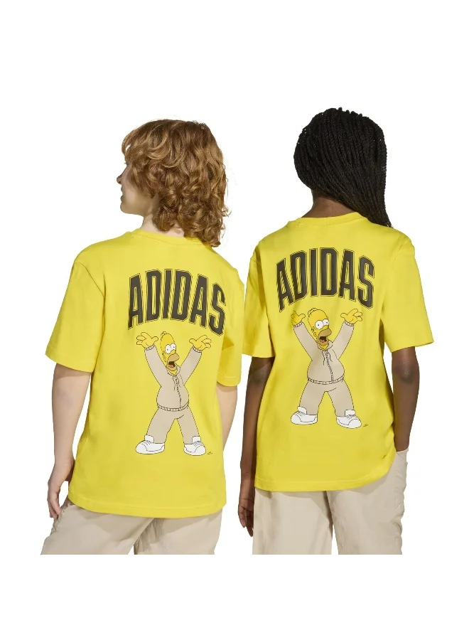 adidas تيشيرت جرافيك أصفر للأطفال بأكمام قصيرة
