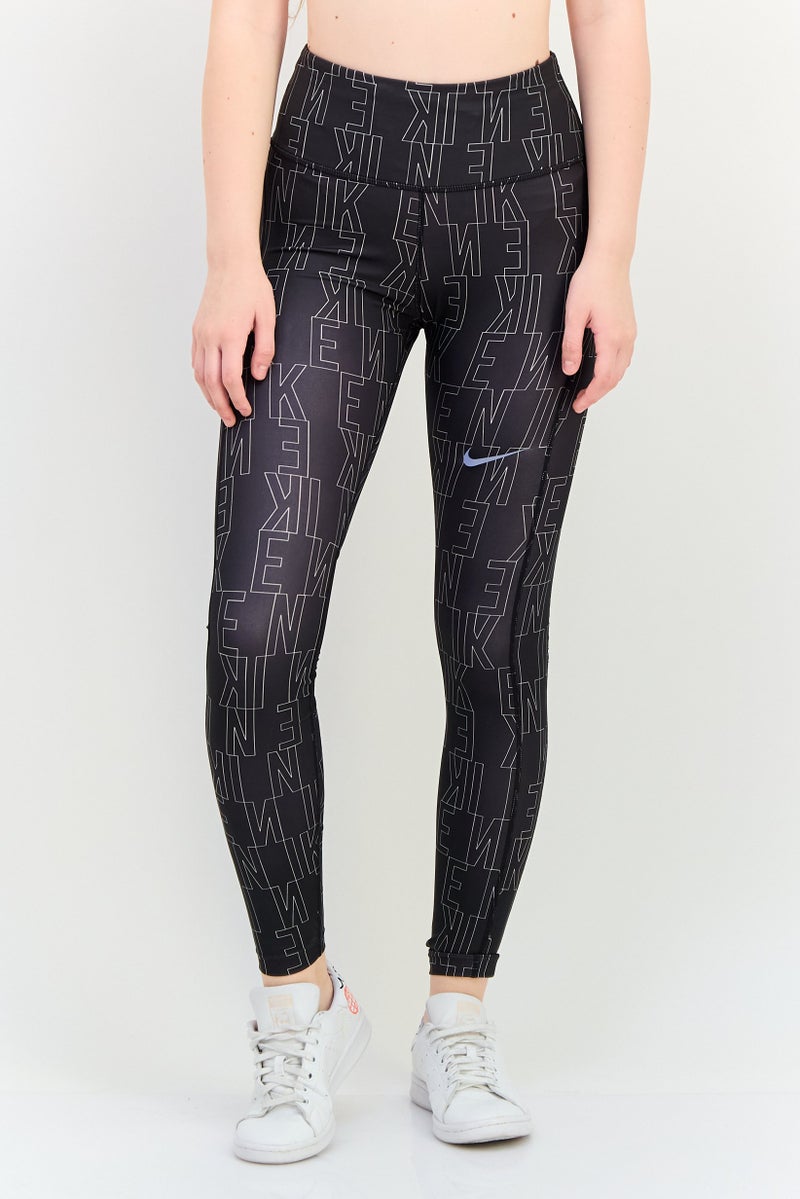 Nike Women Tight Fit Running Full Length Leggings, Black - Image 1