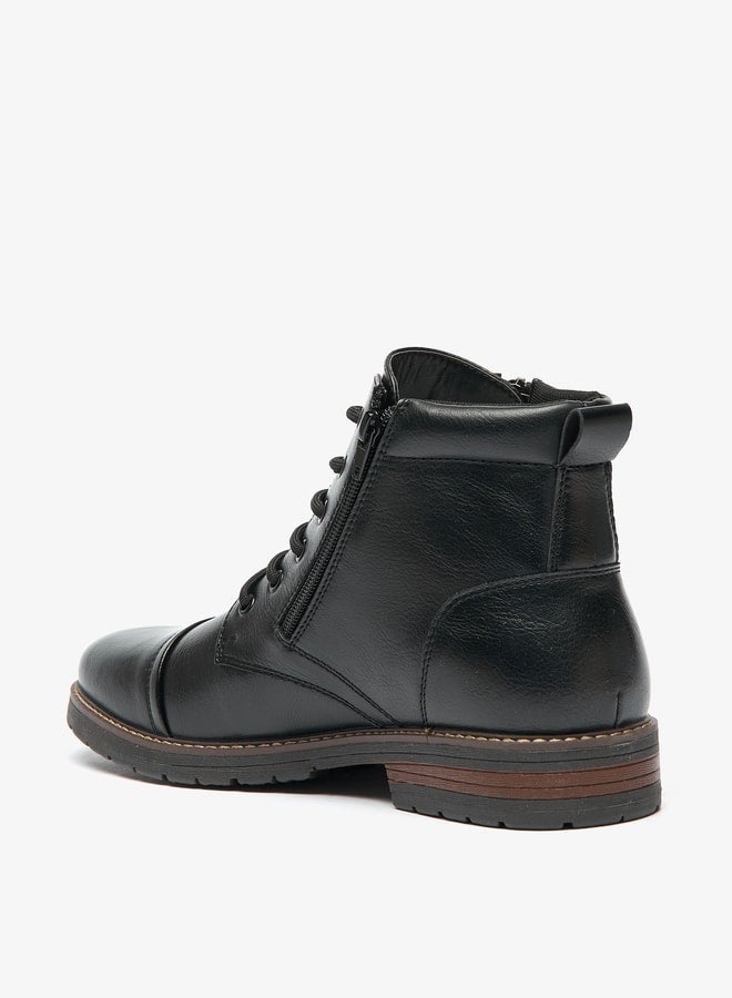 LBL by Shoexpress Men's Textured Chukka Boots with Zip Closure - Image 2