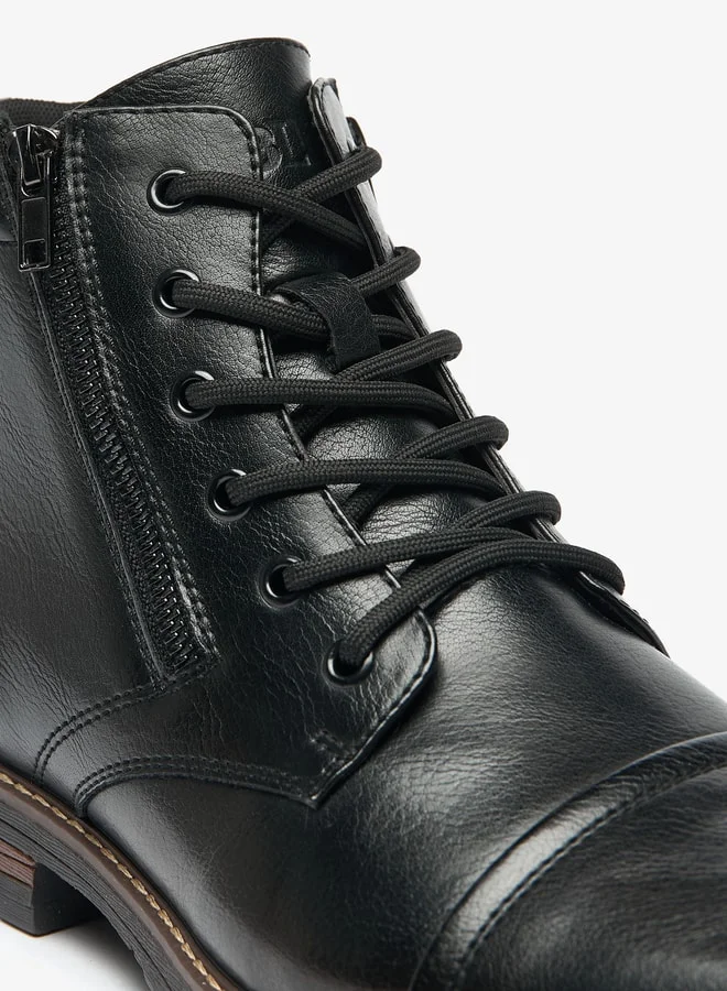 LBL by Shoexpress Men's Textured Chukka Boots with Zip Closure