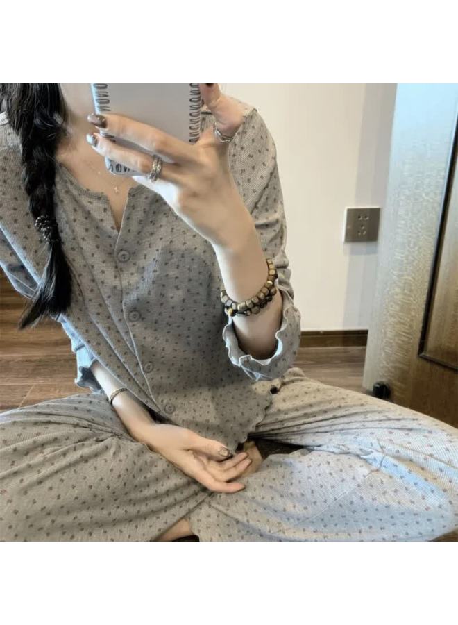 Kj Women's Autumn Winter New Long Sleeve Long Pants Pajama Set Simple Casual Korean Style Sweet Pure Girl Homewear - Image 3