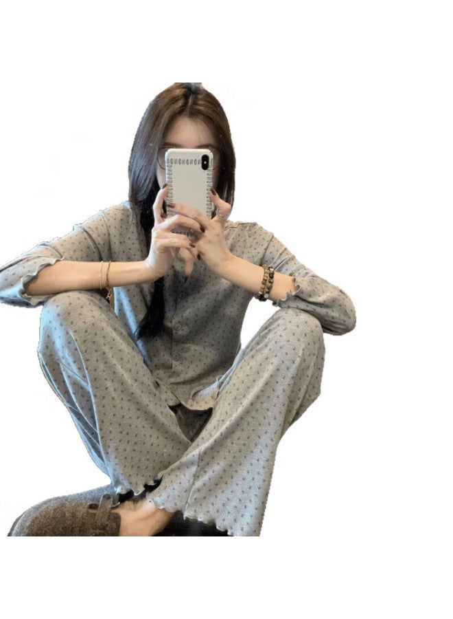 Kj Women's Autumn Winter New Long Sleeve Long Pants Pajama Set Simple Casual Korean Style Sweet Pure Girl Homewear - Image 4
