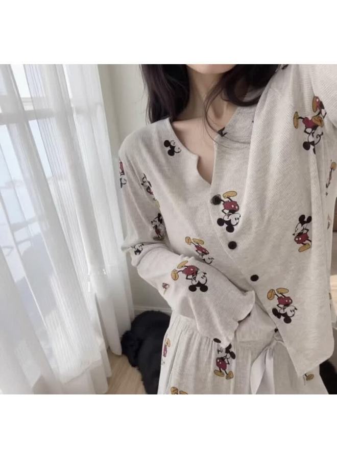 Kj Women's Autumn Winter New Long Sleeve Long Pants Pajama Set Simple Casual Korean Style Sweet Pure Girl Homewear - Image 5