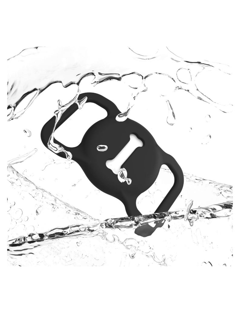 حامل طوق الكلب Airtag، ملحقات تتبع GPS من السيليكون، طوق القطط الواقي بنمط العظام - Image 5