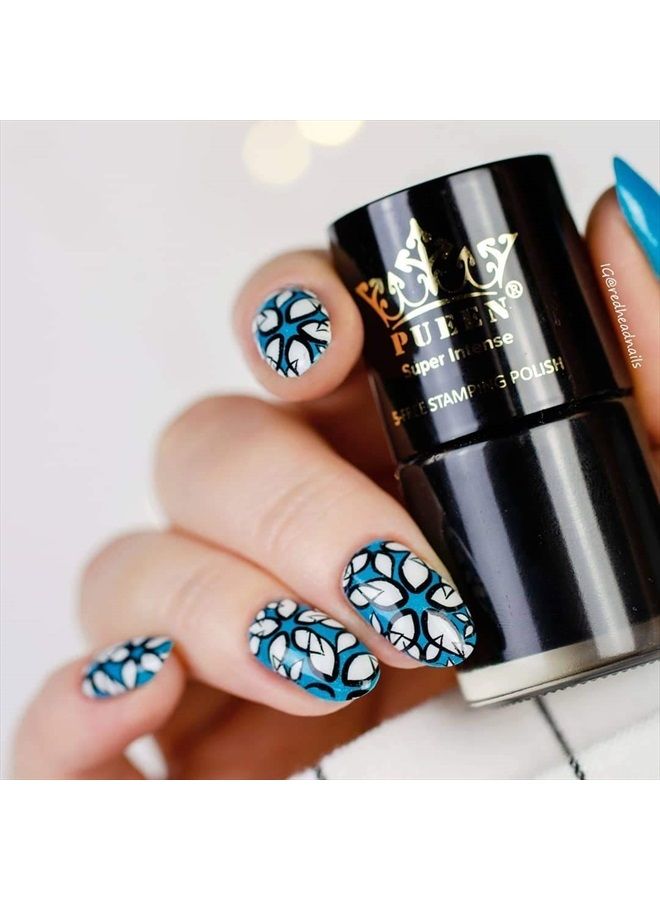 PUEEN Super Intense Nail Art Stamping Polish Must Have Color Collection - (805 Black Jack + 806 Pure White) 12ml each - BH000872 - Image 5