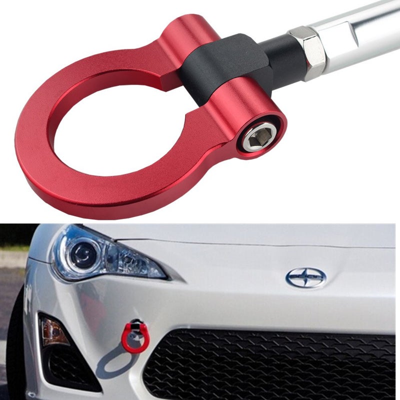 خطاف سحب أمامي من الألمنيوم DEWHEL JDM للسباقات لسيارات Scion FRS BRZ Impreza WRX Sti تويوتا 86 أحمر