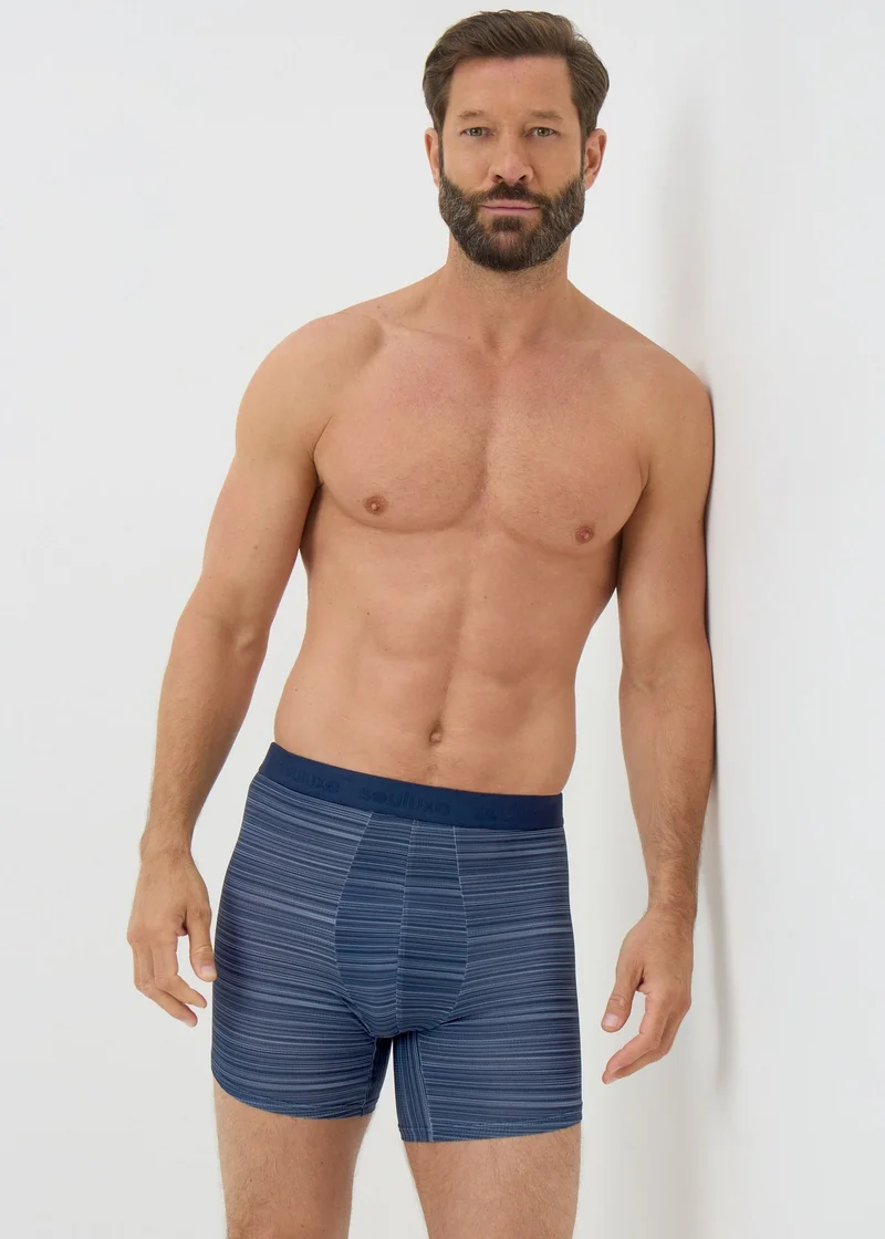 Matalan Souluxe 3 Pack Navy Space Dye Boxers