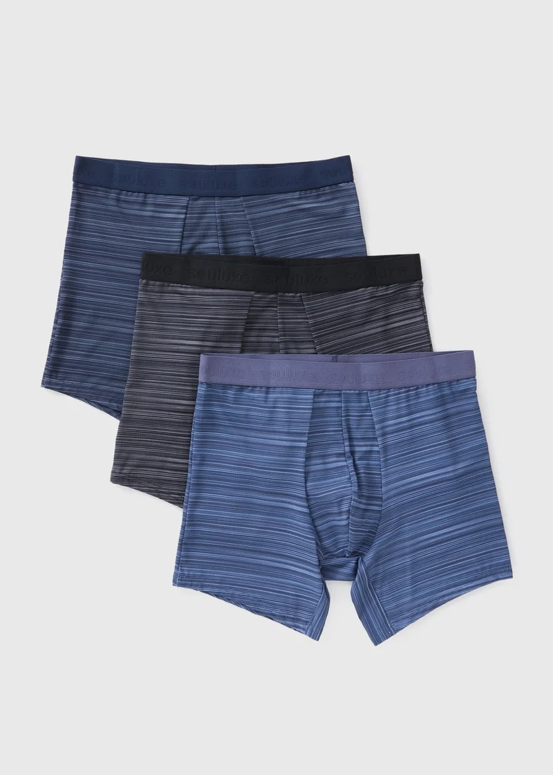 Matalan Souluxe 3 Pack Navy Space Dye Boxers