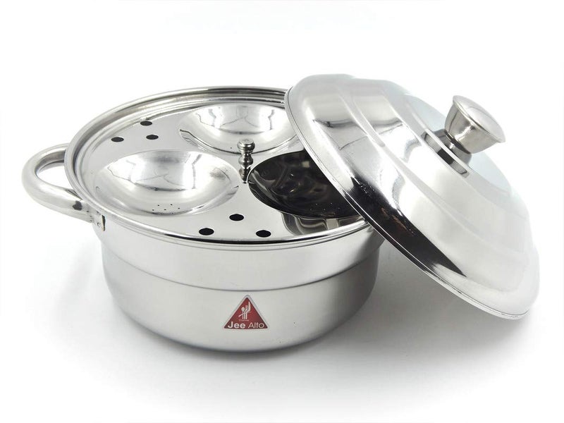 JEE ALTO Stainless Steel Compact Breakfast Idly Maker 6 Idly Silver - Image 1