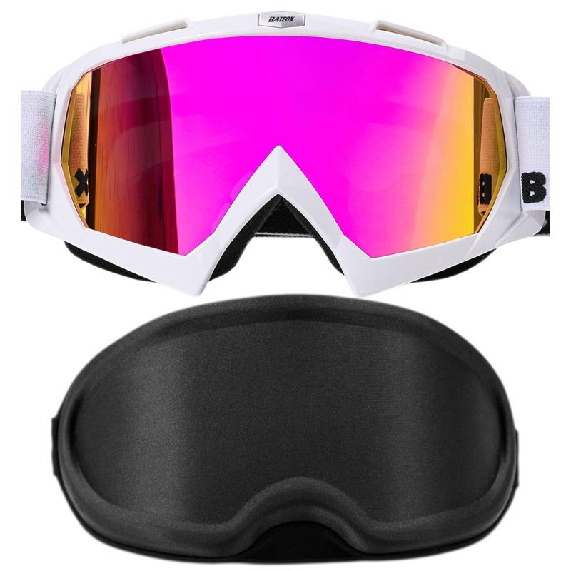 BATFOX Dirt Bike Goggles Motorcycle Glasses Motocross Safety ATV Tactical Riding Protective Eyewear WCasePurple White - Image 3