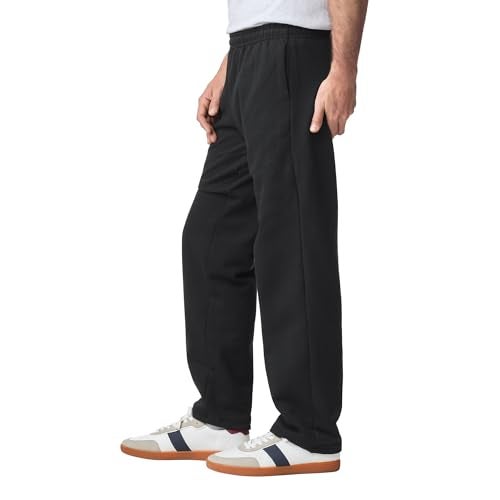 Gildan Adult Fleece Open Bottom Sweatpants with Pockets, Style G18300, Black, Medium - Image 2