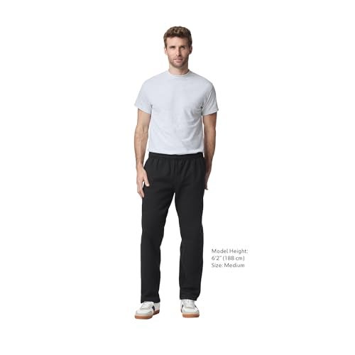 Gildan Adult Fleece Open Bottom Sweatpants with Pockets, Style G18300, Black, Medium - Image 5