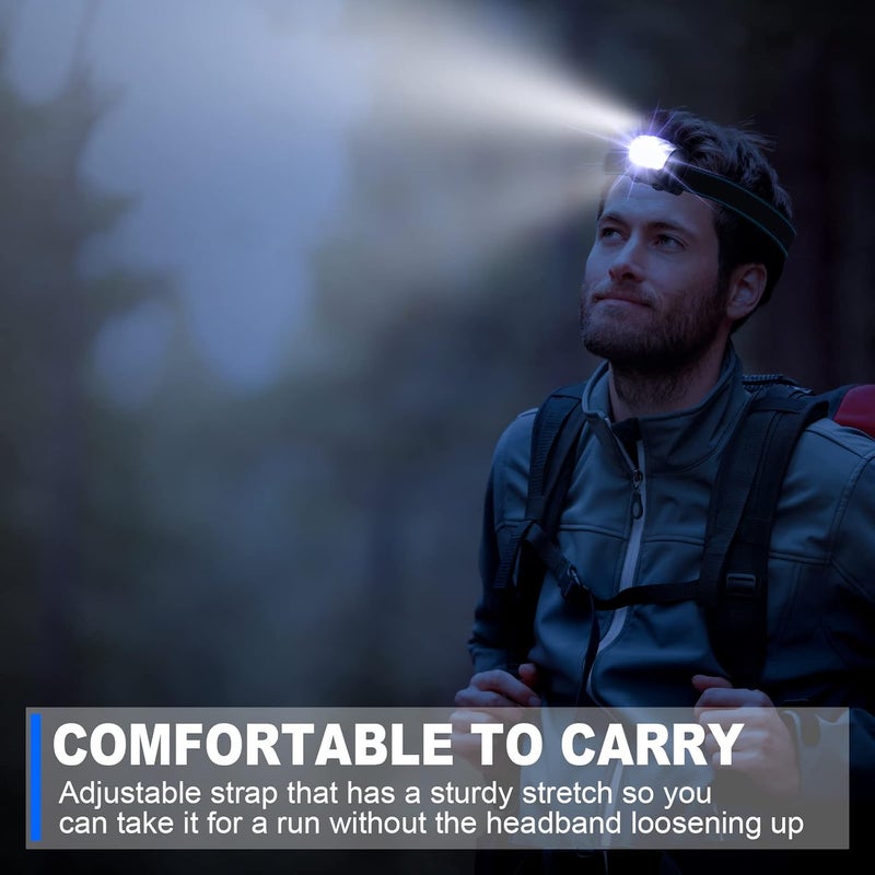 Macarrie 18 Pack LED Headlamps IPX4 Waterproof 3 Modes Headlamp Flashlight Bright Head Lights Camping Accessories for Adults Kids Hiking Running Repairing Fishing Batteries Not IncludedBlack - Image 5