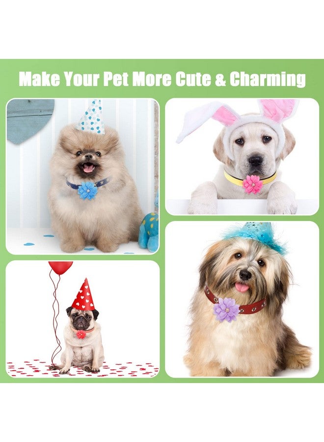Catcan 20 Pcs Dog Flower Collar Accessory, Multi-Color Pet Collar Flower With Pearl Soft Chiffon Dog Bow Tie Charms Flower For Cat Puppy Collar Grooming Accessories(20 Colors) - Image 4