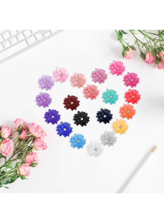 Catcan 20 Pcs Dog Flower Collar Accessory, Multi-Color Pet Collar Flower With Pearl Soft Chiffon Dog Bow Tie Charms Flower For Cat Puppy Collar Grooming Accessories(20 Colors) - Image 5