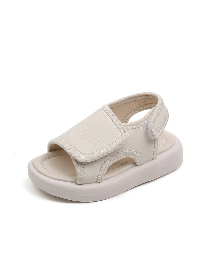 Children's Sandals Solid Soft Bottom Boys Beach Shoes Summer Girls Leather Soft Bottom Solid Color Sandals A Generation Of Hair