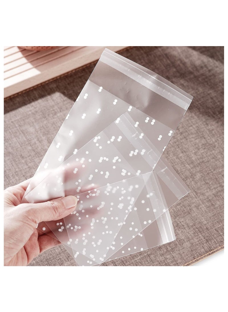 Y&D 300 Count Snack Storage Bags Clear Matted Dotted Self Adhesive Cookie Bags BPA Free Food for Bakery Treat Candies Dessert Chocolate (2.75"*2.75" + 3.94''*3.94'' 3.94''*5.9'')  - Image 2
