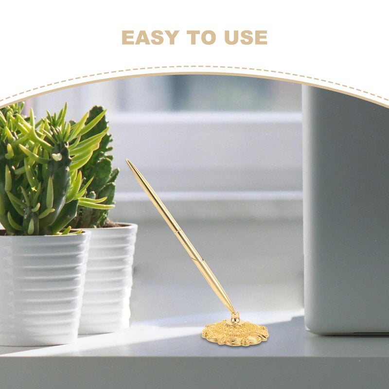 Gold Finish Ballpoint Pen with Small Diamond Office Business Hotel Signing Writing Pen - Image 4