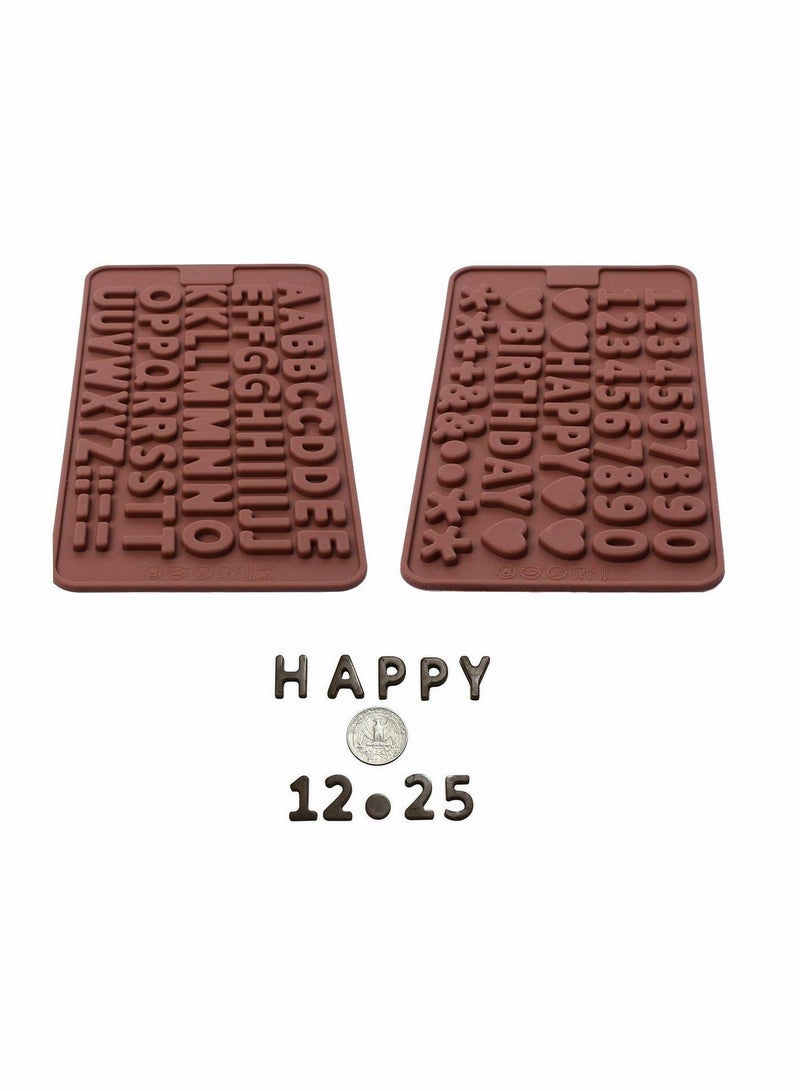 Silicone Alphabet & Number Molds for Chocolate and Cake Decorations - 2pcs Happy Birthday Set - Image 2