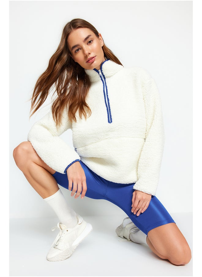trendyol - White Plush Sports Sweatshirt THMAW23SW00021 - Image 1
