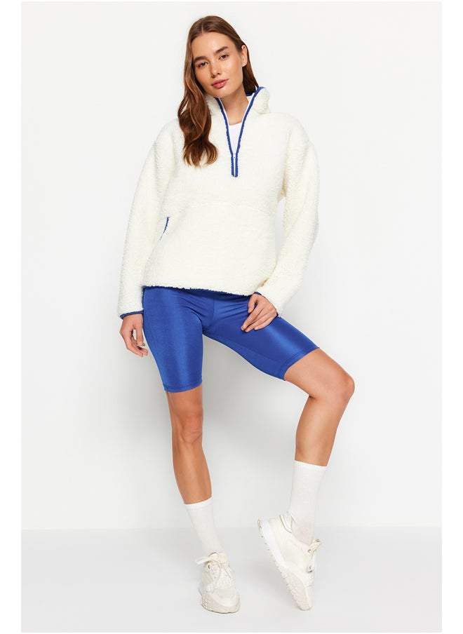 trendyol - White Plush Sports Sweatshirt THMAW23SW00021 - Image 1