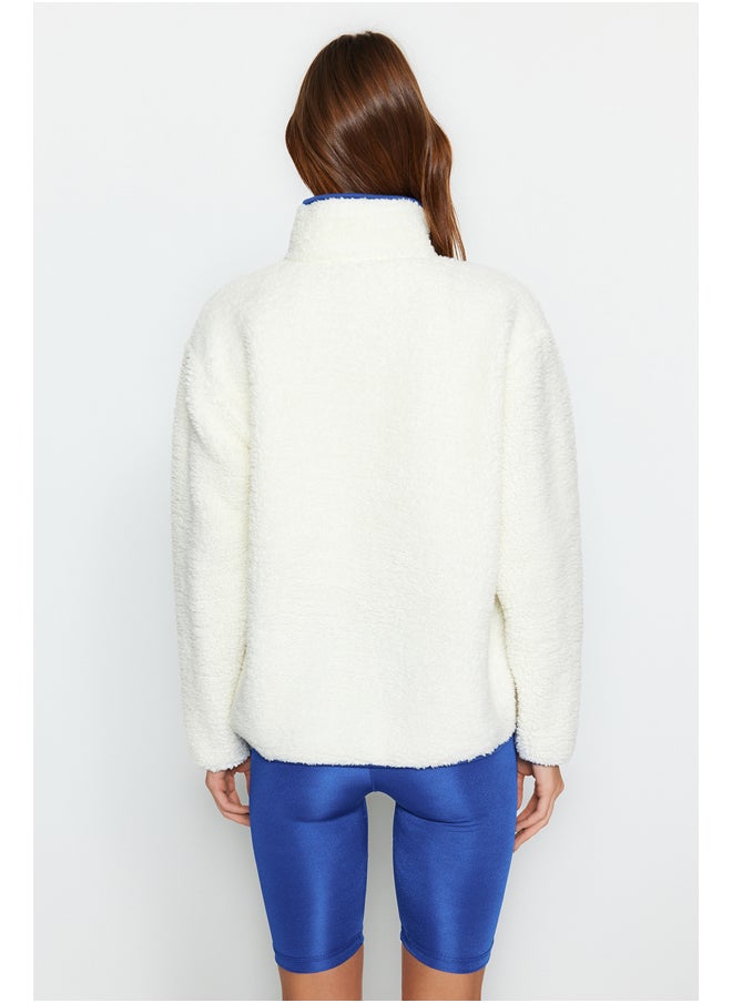 trendyol - White Plush Sports Sweatshirt THMAW23SW00021 - Image 1