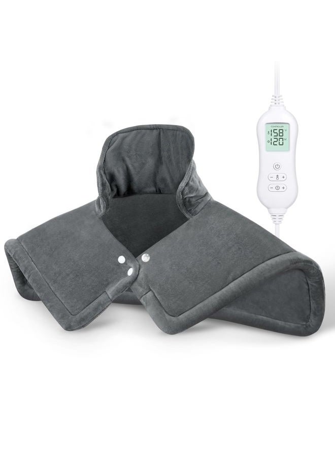 NOWWISH Heating Pad for Neck and Shoulder Pain Relief, Fast Heating, Auto Shut Off, Mothers Day Gifts for Mom, Birthday Gifts for Women Men Dad Wife Husband, Grey, 17"x23" - Image 1