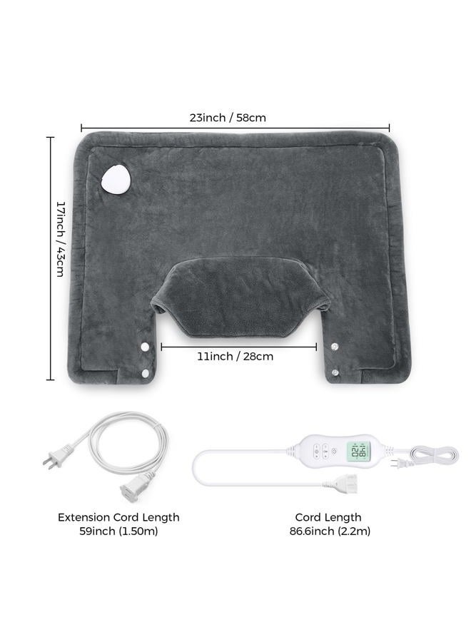 NOWWISH Heating Pad for Neck and Shoulder Pain Relief, Fast Heating, Auto Shut Off, Mothers Day Gifts for Mom, Birthday Gifts for Women Men Dad Wife Husband, Grey, 17"x23" - Image 3