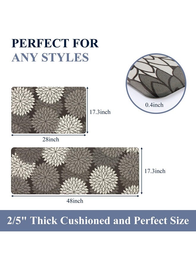 HEBE مجموعة سجادات المطبخ المضادة للتعب HEBE 2 قطعة سجادات مطبخ غير قابلة للانزلاق للسقف سجادات ومفارش مطبخ مريحة ومقاومة للماء لوقوف مريح في المطبخ، المكتب المنزلي، الحوض، الغسيل - Image 2