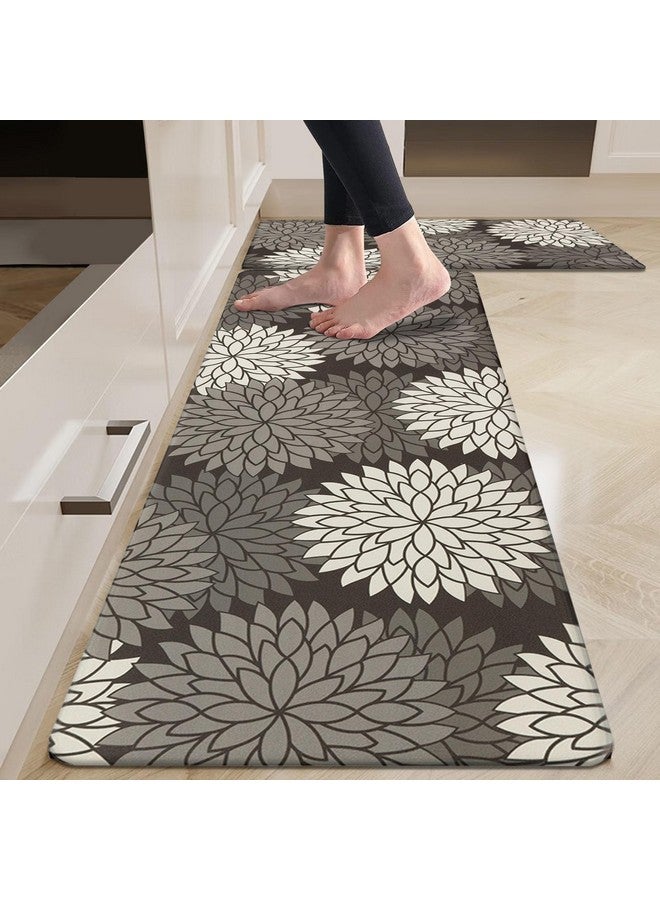 HEBE مجموعة سجادات المطبخ المضادة للتعب HEBE 2 قطعة سجادات مطبخ غير قابلة للانزلاق للسقف سجادات ومفارش مطبخ مريحة ومقاومة للماء لوقوف مريح في المطبخ، المكتب المنزلي، الحوض، الغسيل - Image 1