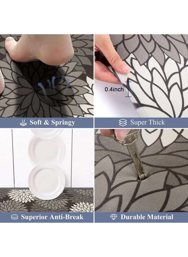 HEBE مجموعة سجادات المطبخ المضادة للتعب HEBE 2 قطعة سجادات مطبخ غير قابلة للانزلاق للسقف سجادات ومفارش مطبخ مريحة ومقاومة للماء لوقوف مريح في المطبخ، المكتب المنزلي، الحوض، الغسيل - Image 3