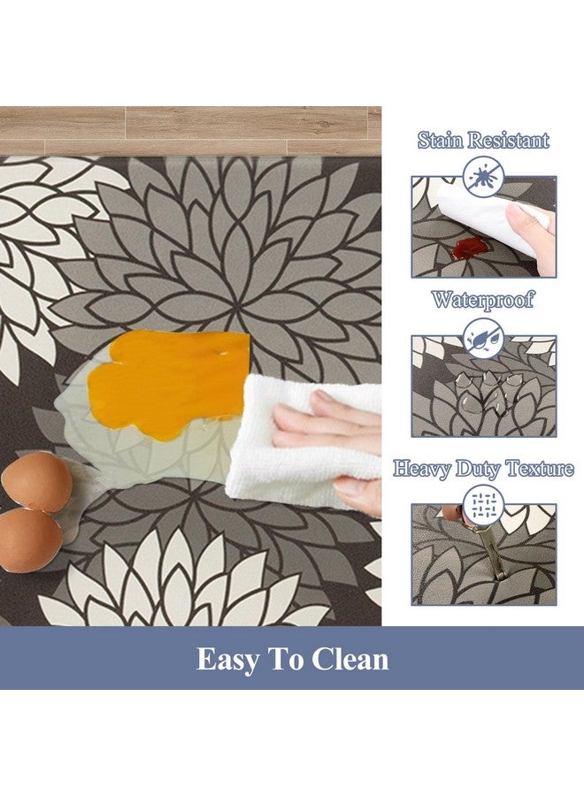 HEBE مجموعة سجادات المطبخ المضادة للتعب HEBE 2 قطعة سجادات مطبخ غير قابلة للانزلاق للسقف سجادات ومفارش مطبخ مريحة ومقاومة للماء لوقوف مريح في المطبخ، المكتب المنزلي، الحوض، الغسيل - Image 5