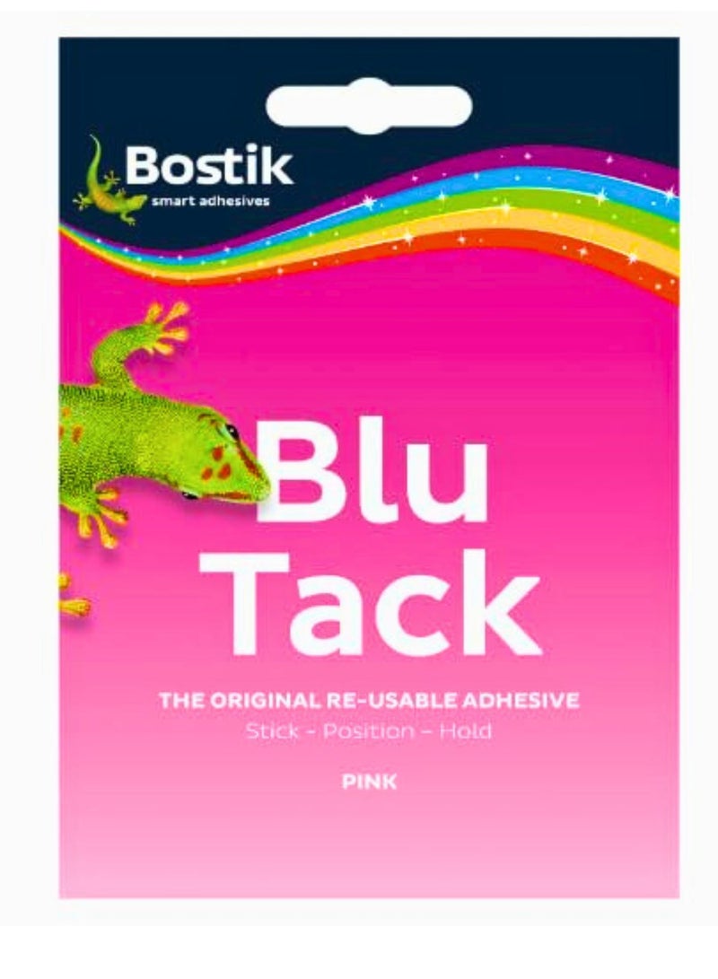 Bostik Blu Tack Original Reusable Blue Tack Adhesive Pink Color (Pack of 12) - Image 1