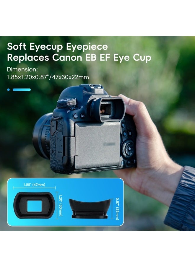 Kiorafoto Soft Camera Eyecup Eyepiece Viewfinder Eyeshade for Canon EOS 6DM2 5DM2 6D 5D Mark II 90D 80D 77D 70D 60D 50D 4000D 2000D Rebel T100 T8i T7i T7 T6s T6i T6 T5i T5 T4i SL3 SL2 Replac Canon EB EF Eye Cup  - Image 2