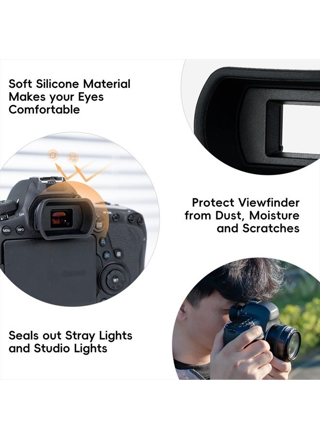 Kiorafoto Soft Camera Eyecup Eyepiece Viewfinder Eyeshade for Canon EOS 6DM2 5DM2 6D 5D Mark II 90D 80D 77D 70D 60D 50D 4000D 2000D Rebel T100 T8i T7i T7 T6s T6i T6 T5i T5 T4i SL3 SL2 Replac Canon EB EF Eye Cup  - Image 5