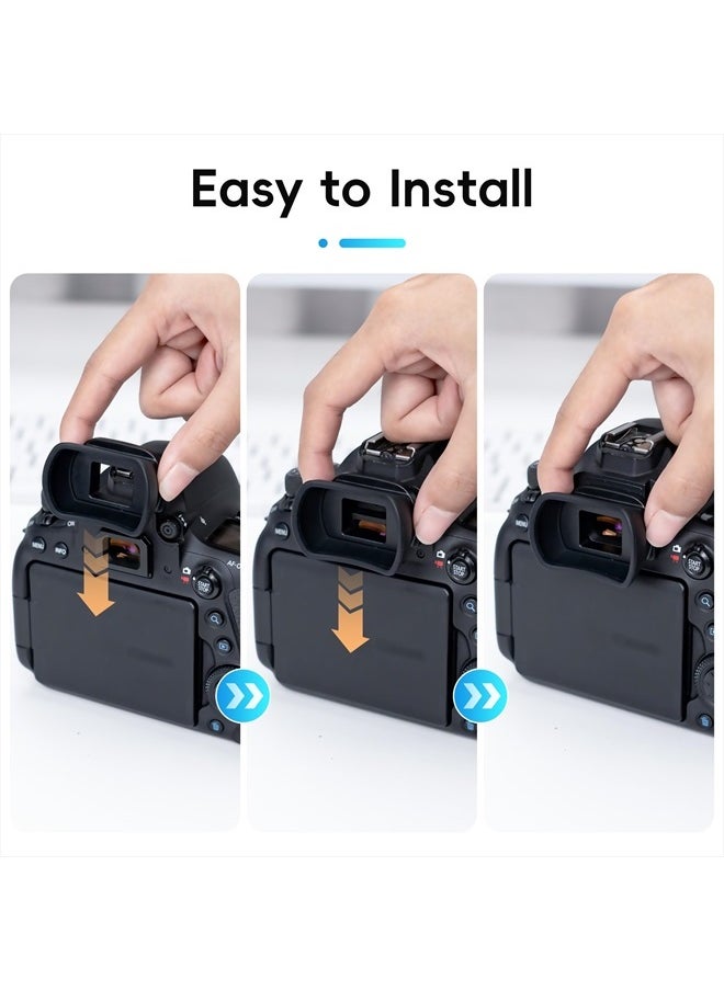 Kiorafoto Soft Camera Eyecup Eyepiece Viewfinder Eyeshade for Canon EOS 6DM2 5DM2 6D 5D Mark II 90D 80D 77D 70D 60D 50D 4000D 2000D Rebel T100 T8i T7i T7 T6s T6i T6 T5i T5 T4i SL3 SL2 Replac Canon EB EF Eye Cup  - Image 3