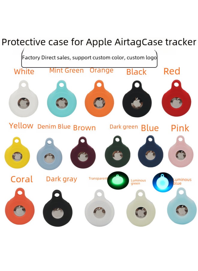 Generic - Suitable For Apple Airtag Case Protective Case Airtags Positioning Tracker Anti-lost Silicone Protective Case-Color:Brown + Round Buckle + OPP - Image 1