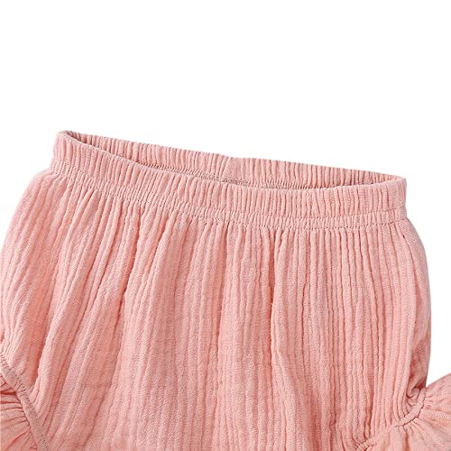 Durio Baby Bloomers for Toddler Girls Newborn Diaper Covers for Girls Cute Cotton Baby Girl Shorts A White 3-9 Months - Image 2