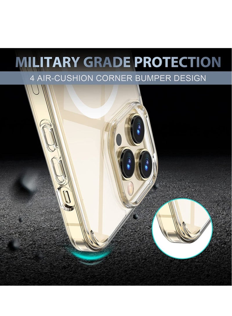 ELTRAZONE Compatible with Magsafe for iPhone 14 Pro Max Clear Case 2022, Magnetic Crystal Transparent Cover Shockproof Protective Anti-Yellow Heavy Duty Bumper Shell for iPhone 14 Pro Max 6.7" - Clear - Image 3
