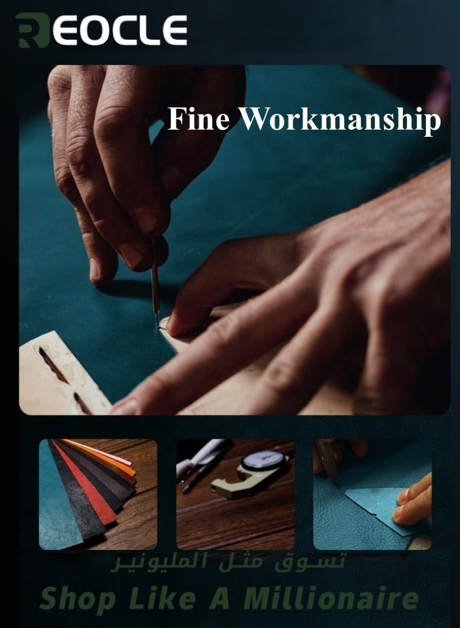 REOCLE Mobile Phone Case for Samsung S21 22 23 Ultra Premium Leather Flip Foldable Shockproof Protective Case Electroplated Magnetic Stand Protective Cover - Image 2