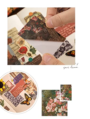 emmoolife 6 Sets 300 Pcs Washi Stickers Set Vintage Aesthetic Sticker Book for Journaling, DIY Decorative Paper Sticker Decals for Bullet Journal Art Scrapbooking Diary Card Craft Gift Album Notebook Stationery - Image 5
