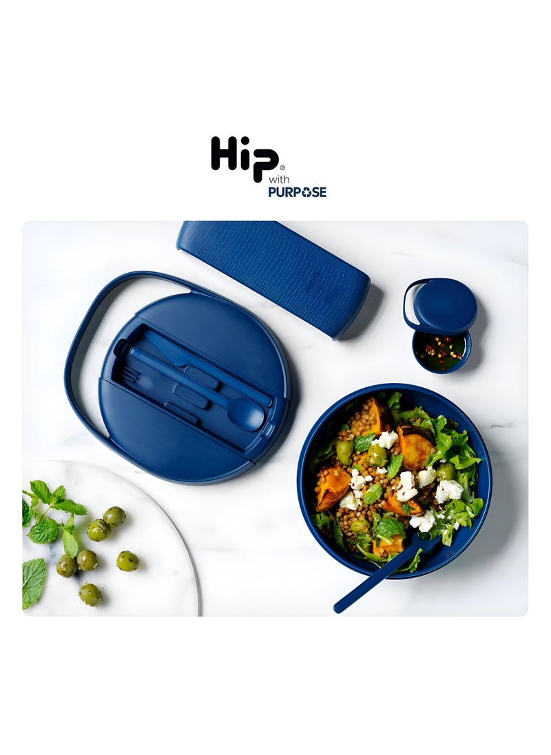 Microwave Safe Container - Full Silicone Lunch Kit With Secure Seal, Food-Safe Materials, Sauce Container, Utensils, And Chopsticks In A Compact, Vibrant Box.
