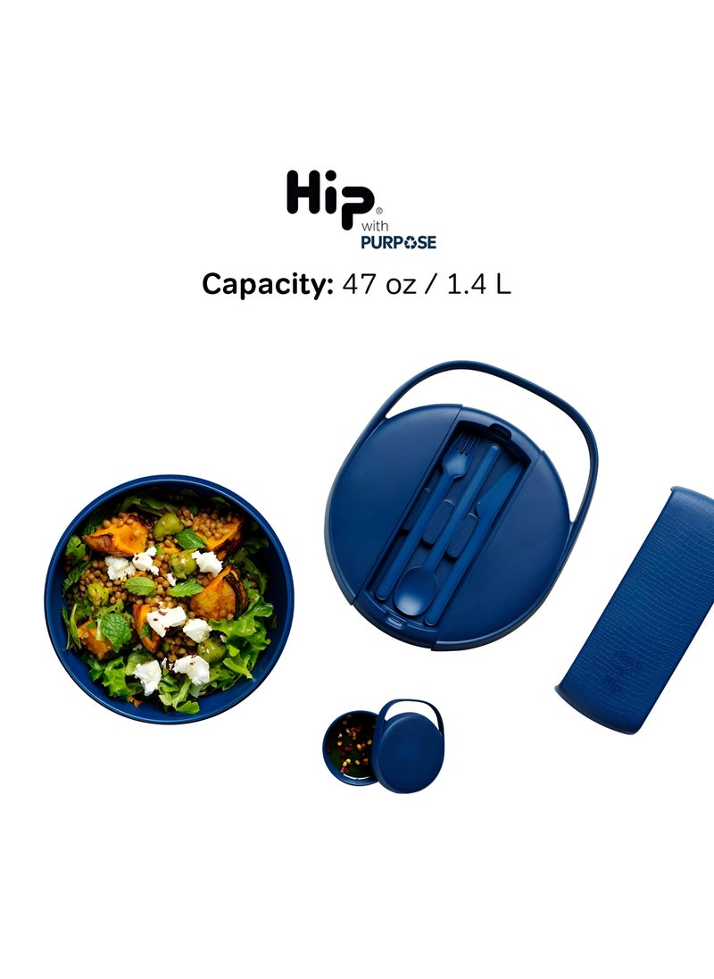 Microwave Safe Container - Full Silicone Lunch Kit With Secure Seal, Food-Safe Materials, Sauce Container, Utensils, And Chopsticks In A Compact, Vibrant Box.
