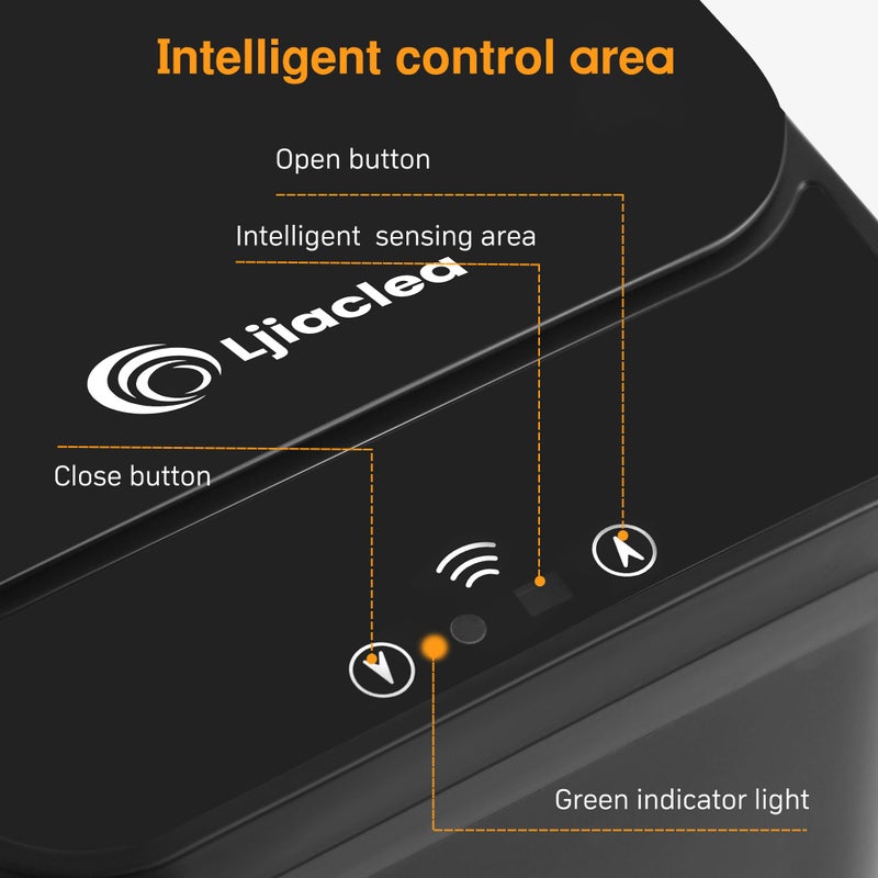 LJIACLEA Black Bathroom Trash Can 2.6 Gallon Motion Sensor Trash Cans Automatic Touchless Garbage Bin Small Smart Trash Can for Bathroom,Kitchen, Toilet, Bedroom, RV - Image 5