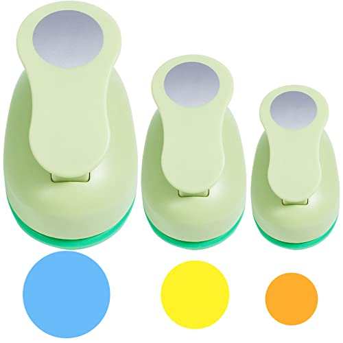 UCEC Circle Cutter, 3 Pcs Circle Punch, Craft Paper Hole Cutter for Crafting, 3/8 5/8 1 Inch Hole Punch for Paper Crafts - Image 1