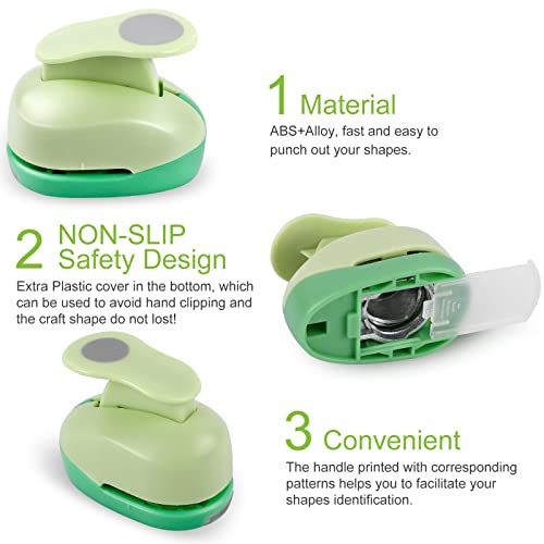 UCEC Circle Cutter, 3 Pcs Circle Punch, Craft Paper Hole Cutter for Crafting, 3/8 5/8 1 Inch Hole Punch for Paper Crafts - Image 3