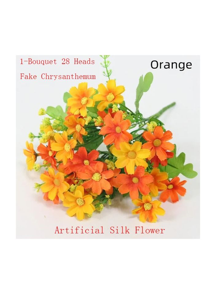 1-Bouquet 28 Heads Simulation Gerbera Chrysanthemum,Artificial Silk African Little Daisy Flower,Fake Flower Home Decoration without Vase - Image 3
